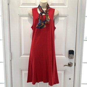 Red Dress with Scarf